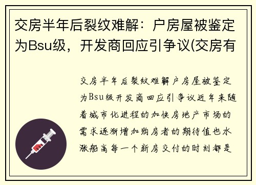 交房半年后裂纹难解：户房屋被鉴定为Bsu级，开发商回应引争议(交房有裂缝怎么办)